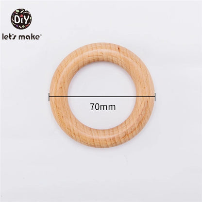 Let‘s Make 50pcs  Wooden Rings DIY Customize Logo 98/70/55/40mm Smooth Surface Natural Maple Wood Rodent Baby Teething Bpa Free