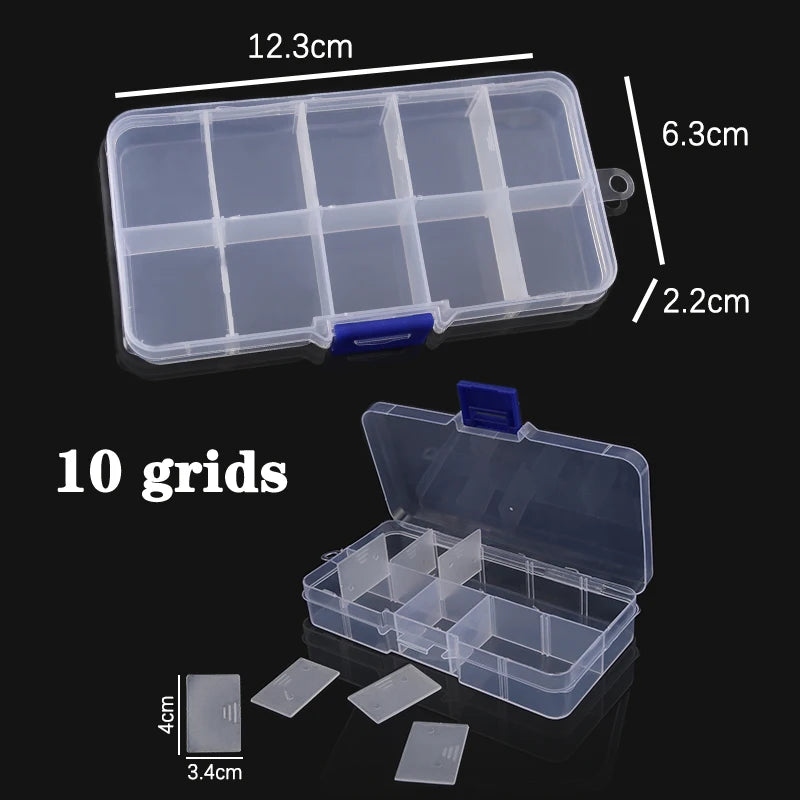 Plastic Jewelry Box – Adjustable 10/15/24 Compartment Slot Organizer