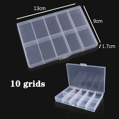 Plastic Jewelry Box – Adjustable 10/15/24 Compartment Slot Organizer