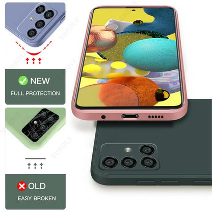 Liquid Silicone Case For Samsung Galaxy S24 S25 FE S26 S23 S22 Ultra Plus S25 Edge A57 A37 A56 A17 A16 A36 A54 A55 5G Soft Cover