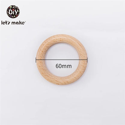 Let‘s Make 50pcs  Wooden Rings DIY Customize Logo 98/70/55/40mm Smooth Surface Natural Maple Wood Rodent Baby Teething Bpa Free