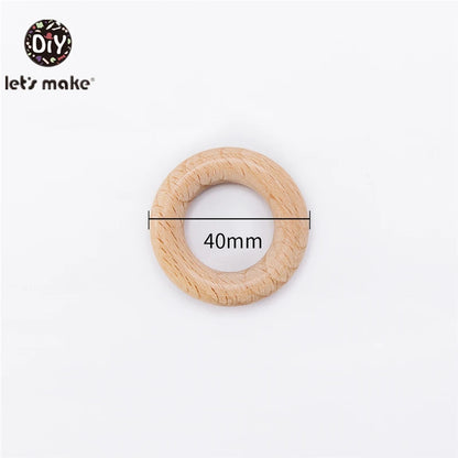 Let‘s Make 50pcs  Wooden Rings DIY Customize Logo 98/70/55/40mm Smooth Surface Natural Maple Wood Rodent Baby Teething Bpa Free