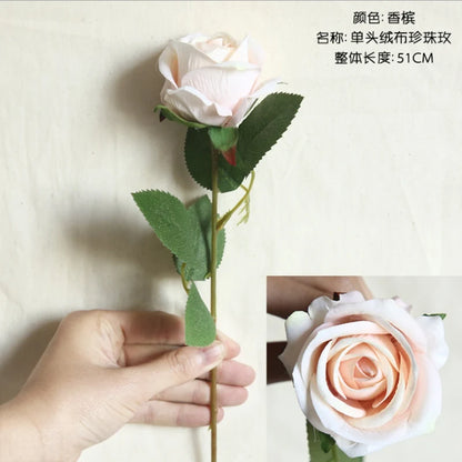 10PC Artificial Roses Bouquet Vase for Home Decoration Accessories Diy Photo Props Flowers Arrangement Dining Table Christmas
