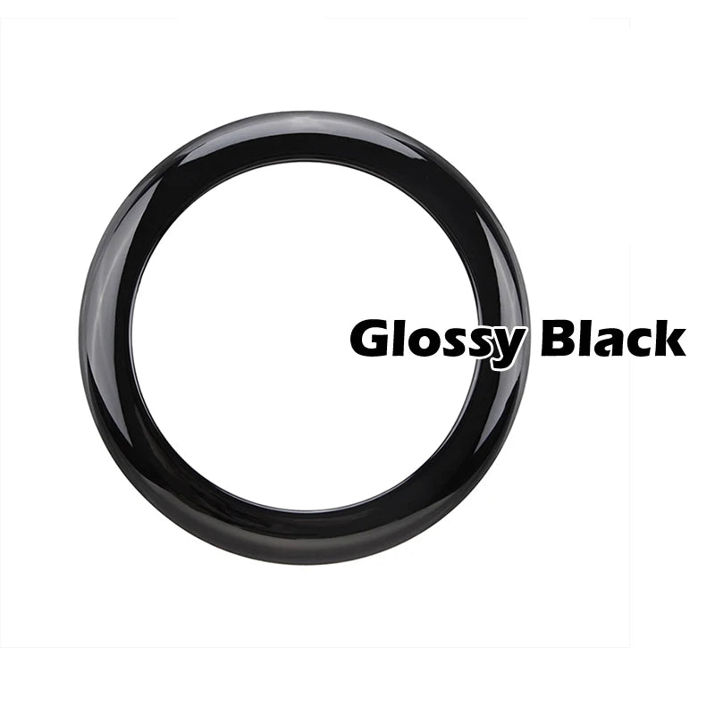 Rear Badge Ring Car Logo Cover For BMW 1 Series F20 F21 2011-2019 Black/Carbon Pattern Frame Sticker Car Decoration Accessories
