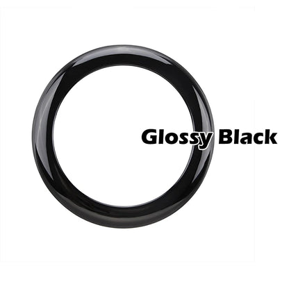 Rear Badge Ring Car Logo Cover For BMW 1 Series F20 F21 2011-2019 Black/Carbon Pattern Frame Sticker Car Decoration Accessories
