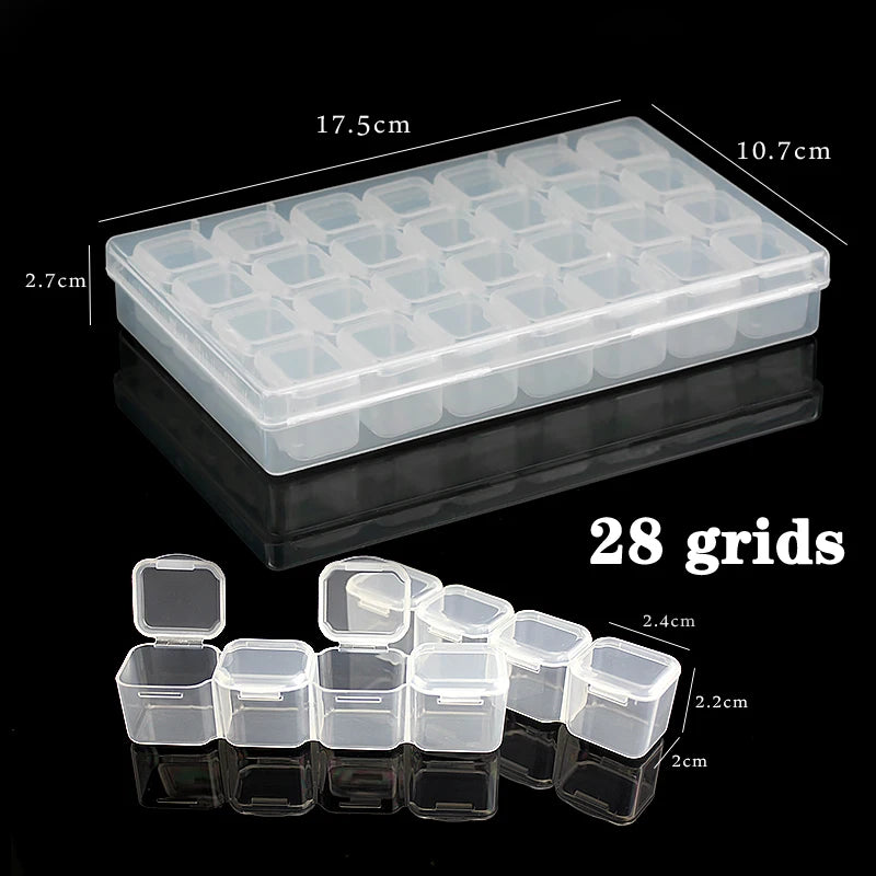 Plastic Jewelry Box – Adjustable 10/15/24 Compartment Slot Organizer