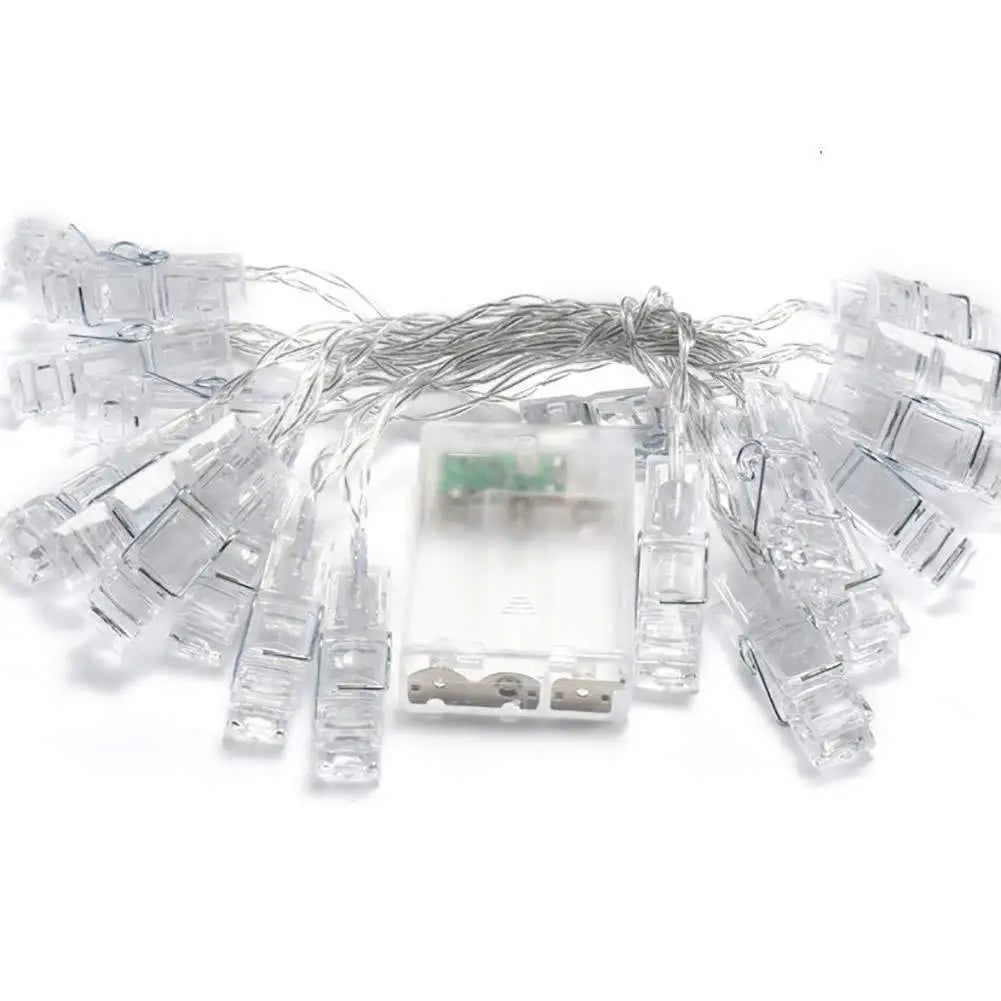 LED Card Picture Photo Clips Bright Fairy String Lights 3M 6M 10M Wedding Mariage Party Light Valentine's Day Wall Decoration