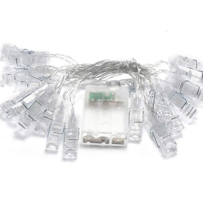 LED Card Picture Photo Clips Bright Fairy String Lights 3M 6M 10M Wedding Mariage Party Light Valentine's Day Wall Decoration