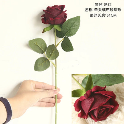 10PC Artificial Roses Bouquet Vase for Home Decoration Accessories Diy Photo Props Flowers Arrangement Dining Table Christmas