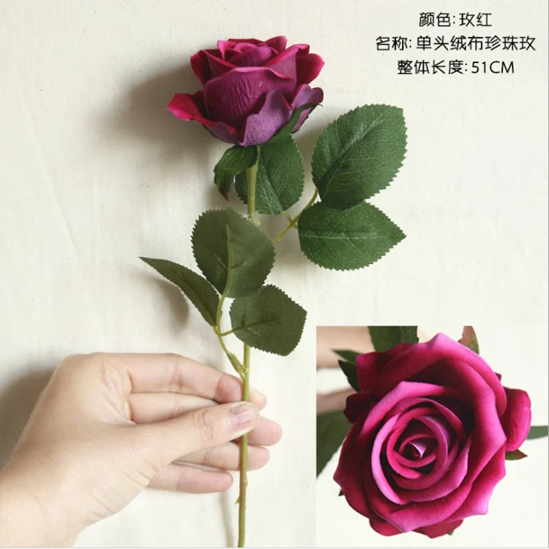 10PC Artificial Roses Bouquet Vase for Home Decoration Accessories Diy Photo Props Flowers Arrangement Dining Table Christmas