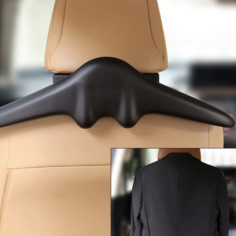 Top Soft PU Leather Car Coat Hangers for Suit Coat Jacket Back Seat Headrest Clothes Hanger Safety Handle Hanging Hook