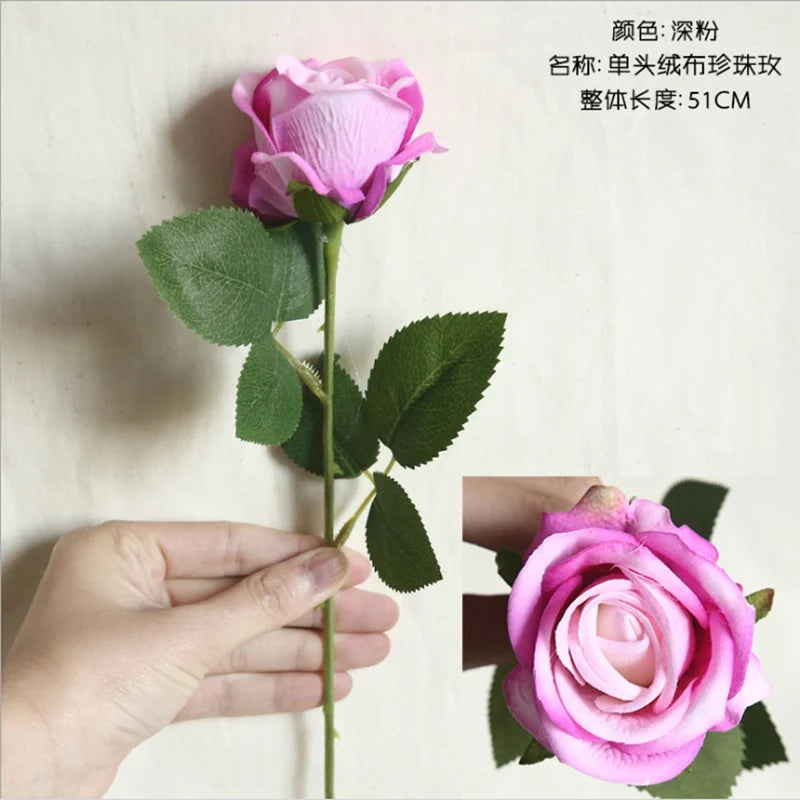10PC Artificial Roses Bouquet Vase for Home Decoration Accessories Diy Photo Props Flowers Arrangement Dining Table Christmas