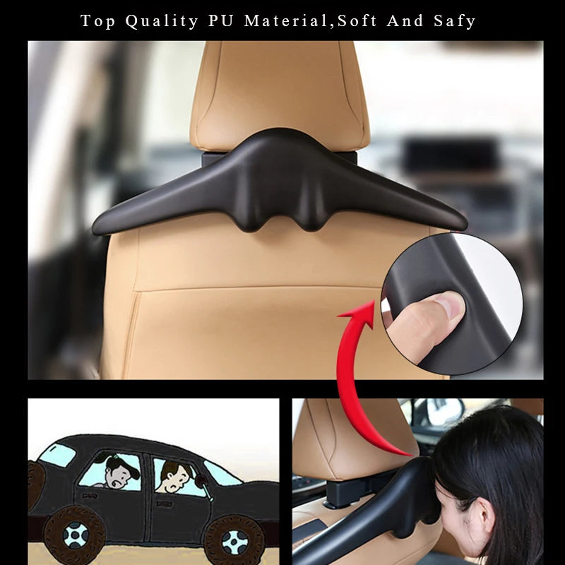Top Soft PU Leather Car Coat Hangers for Suit Coat Jacket Back Seat Headrest Clothes Hanger Safety Handle Hanging Hook