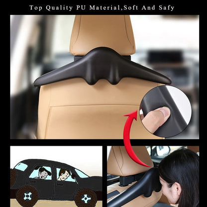 Top Soft PU Leather Car Coat Hangers for Suit Coat Jacket Back Seat Headrest Clothes Hanger Safety Handle Hanging Hook