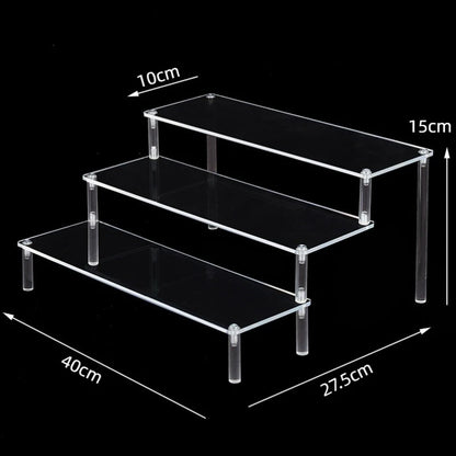 1-5 Tier Acrylic Display Stand,Clear Display Riser Rack for Cupcake,Perfume Doll Décor and Organizer Amiibo Funko POP Figures