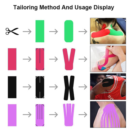 2.5cm/5cm Kinesiology Tape Athletic Bands 5m Sport Recovery Strapping Gym Waterproof Tennis Muscle Pain Relief Knee Bandage
