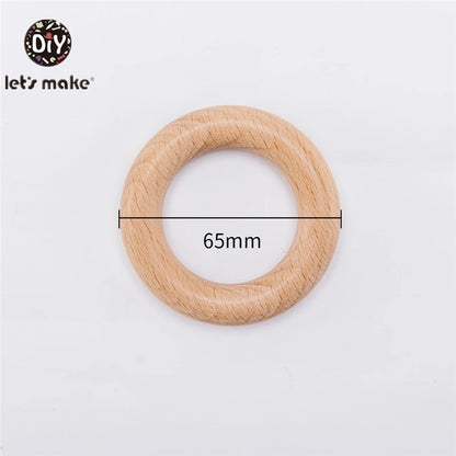 Let‘s Make 50pcs  Wooden Rings DIY Customize Logo 98/70/55/40mm Smooth Surface Natural Maple Wood Rodent Baby Teething Bpa Free