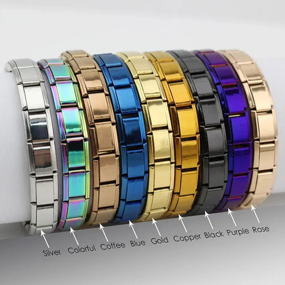 Hapiship Italian Elastic Charm Bracelet – 9mm Stainless Steel Fashion Bangle for Women & Men
