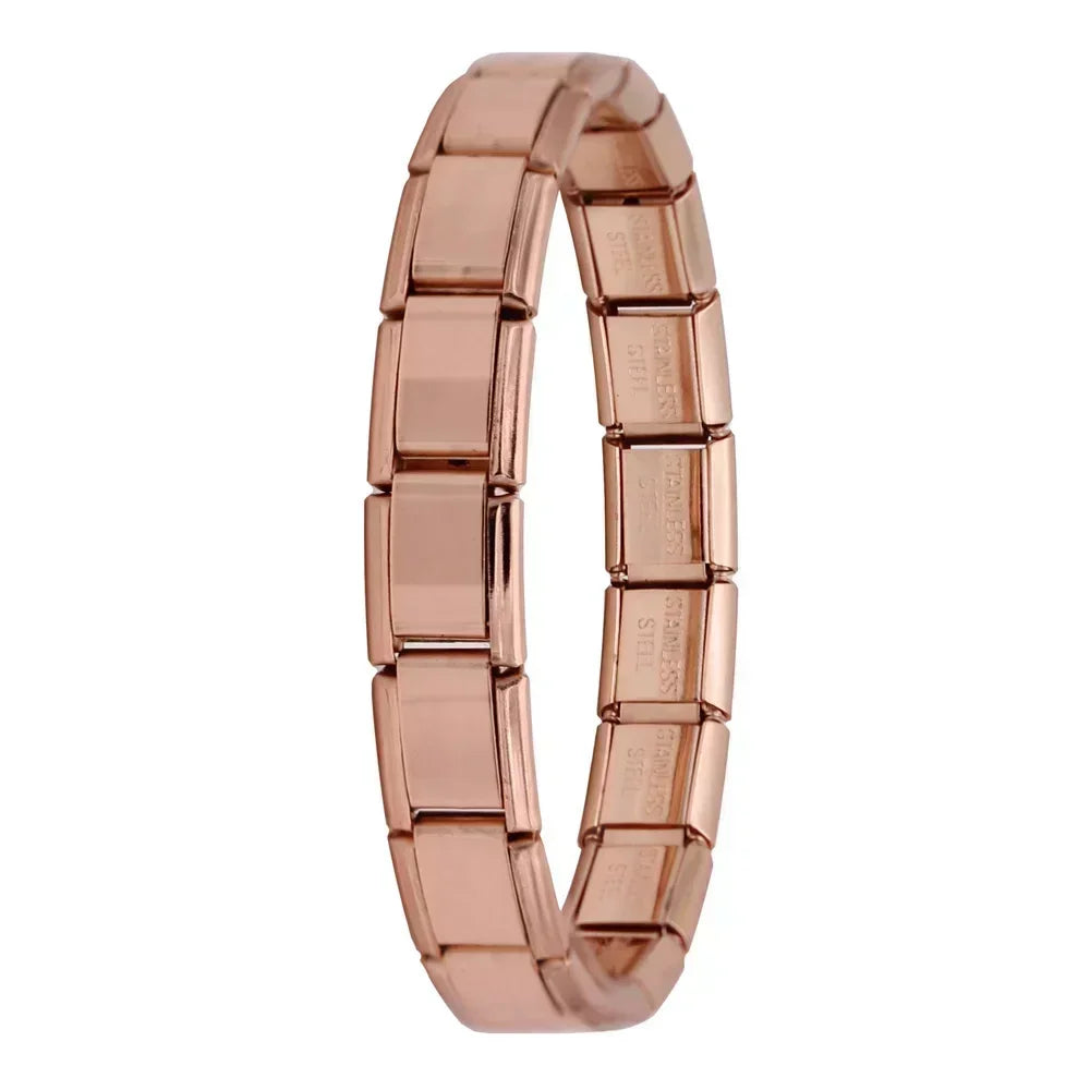 Hapiship Italian Elastic Charm Bracelet – 9mm Stainless Steel Fashion Bangle for Women & Men