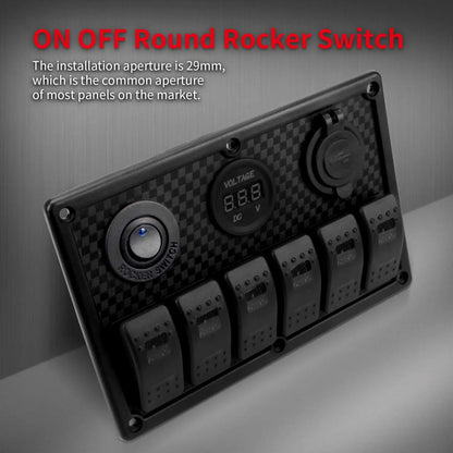 DaierTek 20mm Round Rocker Toggle Switch Shell Housing 12V LED ON OFF for Car Truck Golf Cart Dash Panel Blue Red Green Lighted