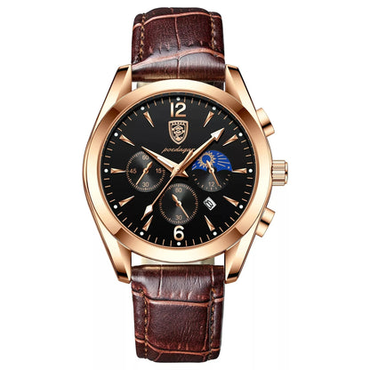 POEDAGAR Men Watch New Top Brand Luxury Waterproof Luminous Sport Wristwatch Quartz Military Genuine Leather Relogio Masculino