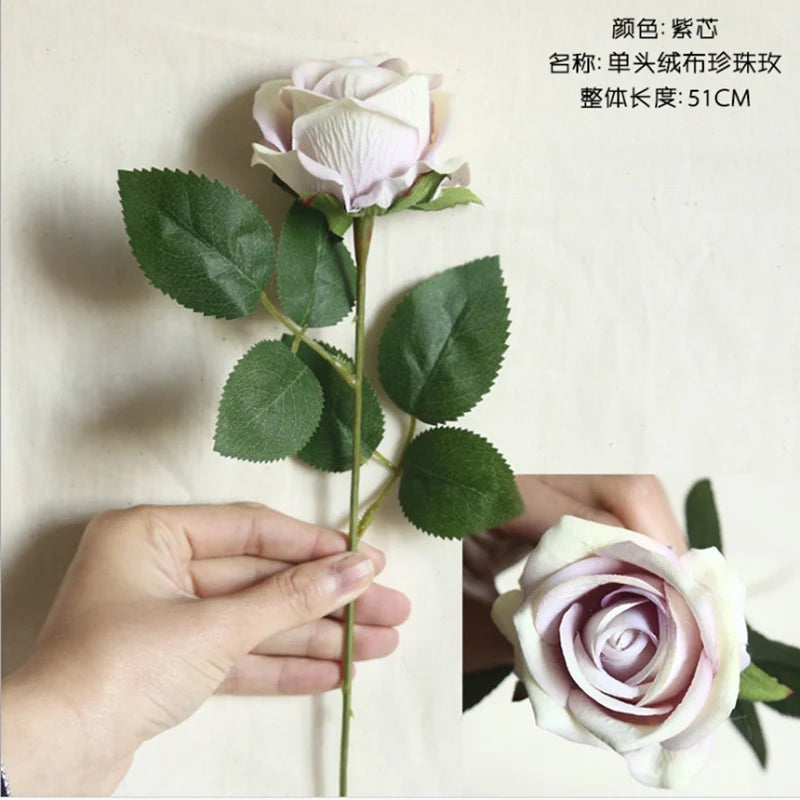 10PC Artificial Roses Bouquet Vase for Home Decoration Accessories Diy Photo Props Flowers Arrangement Dining Table Christmas