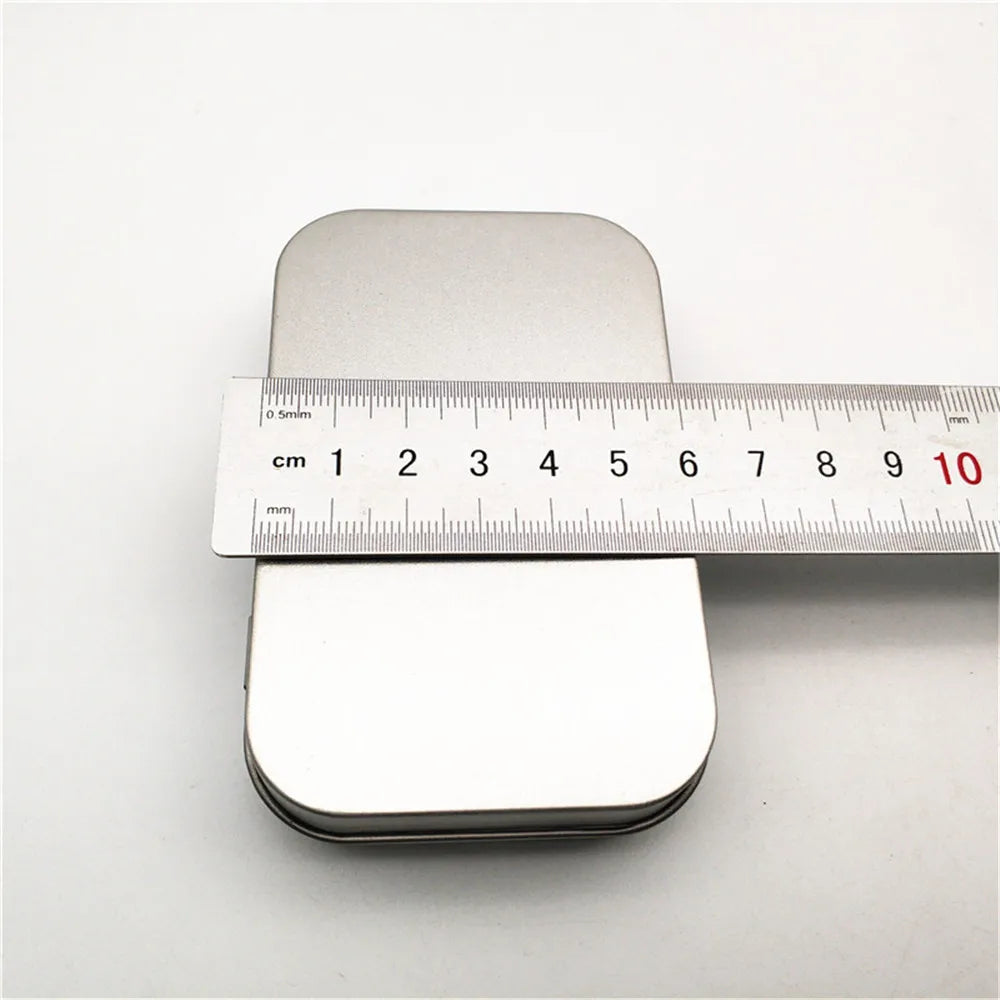New Square Tin Storage Box – Silver Metal Box for Jewelry, Coins, Keys & Candy