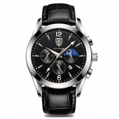 POEDAGAR Men Watch New Top Brand Luxury Waterproof Luminous Sport Wristwatch Quartz Military Genuine Leather Relogio Masculino