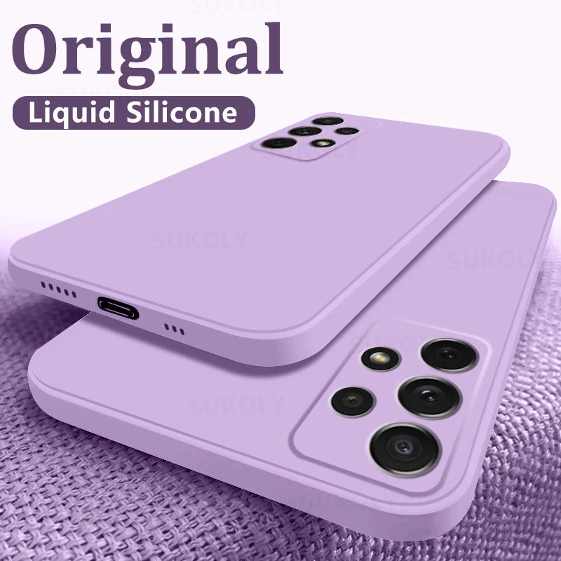 Liquid Silicone Case For Samsung Galaxy S24 S25 FE S26 S23 S22 Ultra Plus S25 Edge A57 A37 A56 A17 A16 A36 A54 A55 5G Soft Cover