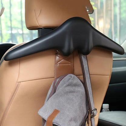 Top Soft PU Leather Car Coat Hangers for Suit Coat Jacket Back Seat Headrest Clothes Hanger Safety Handle Hanging Hook