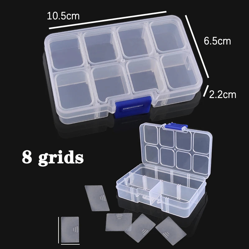 Plastic Jewelry Box – Adjustable 10/15/24 Compartment Slot Organizer