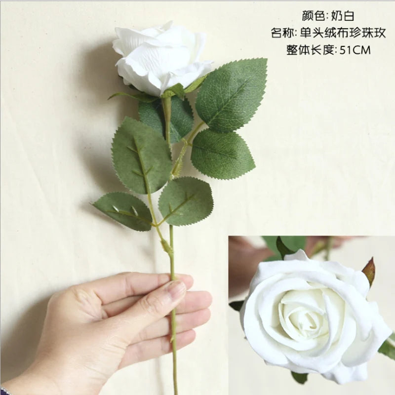 10PC Artificial Roses Bouquet Vase for Home Decoration Accessories Diy Photo Props Flowers Arrangement Dining Table Christmas