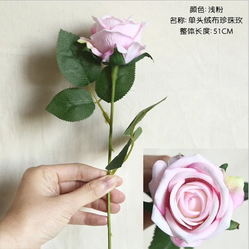 10PC Artificial Roses Bouquet Vase for Home Decoration Accessories Diy Photo Props Flowers Arrangement Dining Table Christmas