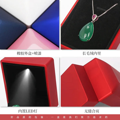 LED Illuminated Ring Box – Premium Spray-Finish Jewelry Display Case for Luxury Rings