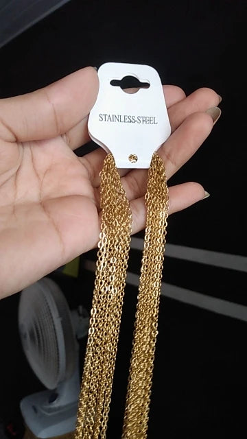 LUXUSTEEL Stainless Steel Chains – 10pcs O-Shape Rolo Link Cuban Necklace