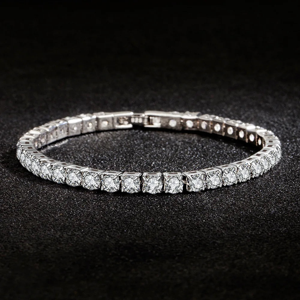 Lihong S925 Sterling Silver Zircon Tennis Bracelet – Women’s Fashion Jewelry