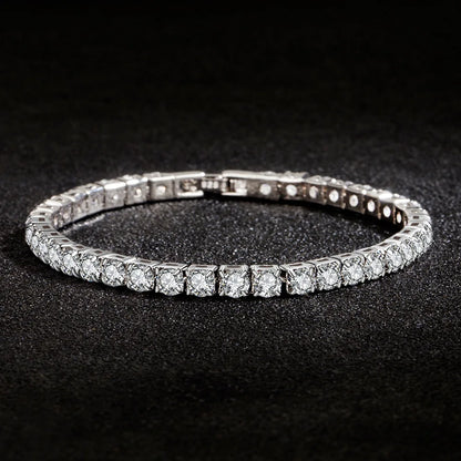 Lihong S925 Sterling Silver Zircon Tennis Bracelet – Women’s Fashion Jewelry