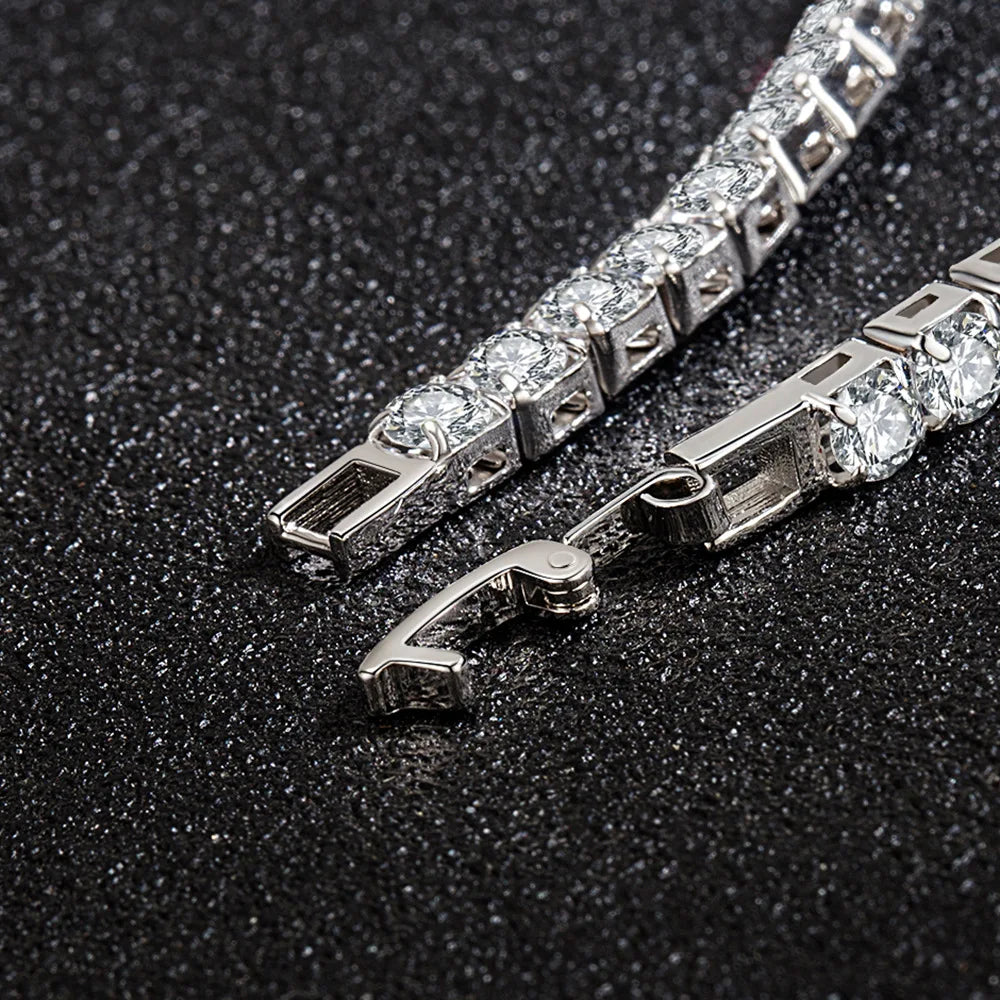 Lihong S925 Sterling Silver Zircon Tennis Bracelet – Women’s Fashion Jewelry