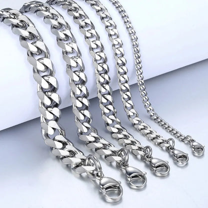 New Trendy Cuban Chain Bracelet – Stainless Steel Men & Women Jewelry Gift (3/5/7/9mm)