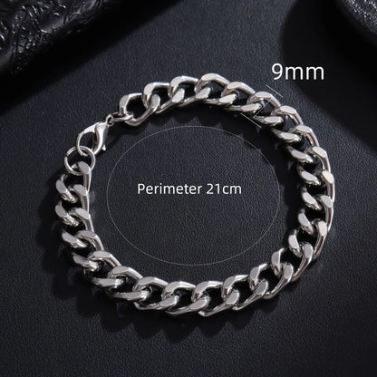 New Trendy Cuban Chain Bracelet – Stainless Steel Men & Women Jewelry Gift (3/5/7/9mm)