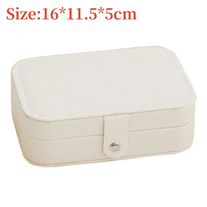 Portable Jewelry Box – Leather Travel Organizer Case for Earrings & Necklaces