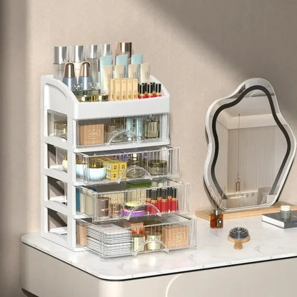 Multi-layer Drawer Makeup Organizer, Transparent Cosmetic Storage Box, Desktop Vanity Organizer for Skincare, Lipsticks, Perfume