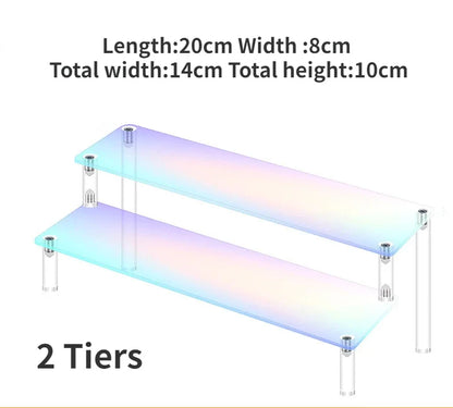 1-5 Tier Iridescent Acrylic Display Risers Stand Shelf for Figures Collectibles Cupcakes Perfumes Jewel Decorating & Organizing