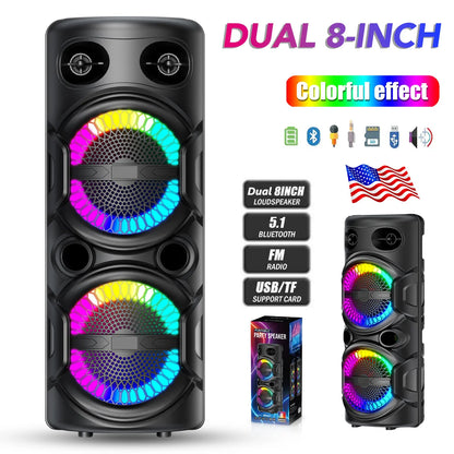 3000W Portable Bluetooth Speaker Sub Woofer Heavy Bass Sound System Party Dj Karaoke Rechargeable Loud Speaker
