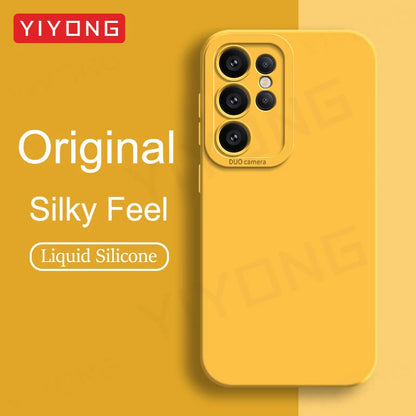 S25 Ultra Case YIYONG Silky Liquid Silicone Soft Cover For Samsung Galaxy S25 S24 S23 S22 Plus S22+ S23+ S24+ S25+ Phone Cases