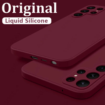 Case For Samsung Galaxy S26 S24 S23 S22 S25 Ultra S24 FE A57 A56 A55 A16 A17 5G S25 Edge Shockproof Liquid Silicone Phone Cover
