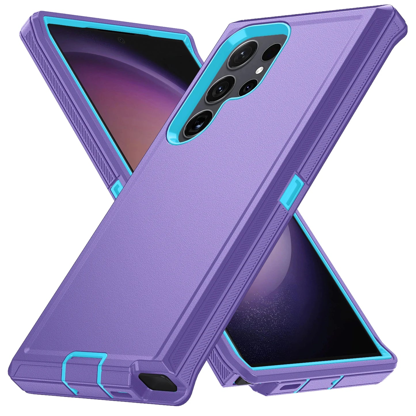 For Samsung Galaxy S25 S24 S23 S22 S21 S20 FE Plus Ultra Note 20 Armor Shockproof Defender Phone Case Hard PC+TPU Back Cover