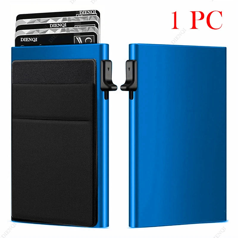 Rfid Credit Card Holder Men Thin Slim Mini Minimalist Wallets Luxury Metal Bank ID Cardholer Case Wallet for Men Carteras \[]pl/
