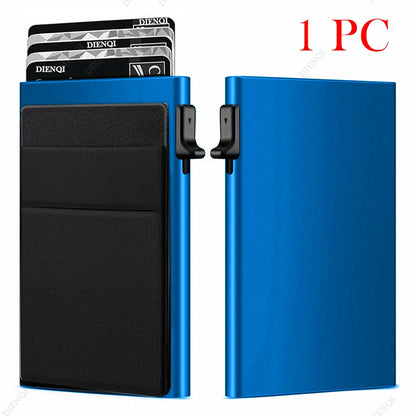 Rfid Credit Card Holder Men Thin Slim Mini Minimalist Wallets Luxury Metal Bank ID Cardholer Case Wallet for Men Carteras \[]pl/