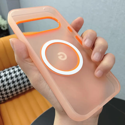 PC Magnetic Frosted Transparent Phone Case with Lanyard For Google Pixel 10 9 8 Pro XL 9a 8a For Magsafe Matte Translucent Cover